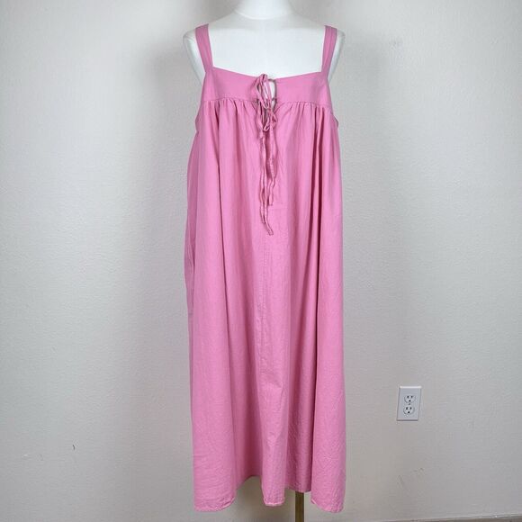 Stitch Drop Dress Womens Extra Large Swing Midi Sundress Bohemian Beach Pink - Picture 10 of 11